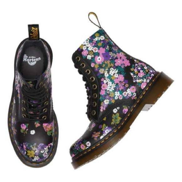 Dr. Martens 1460 Pascal Floral Boots Vintage Leather Boots - Picture 9 of 14